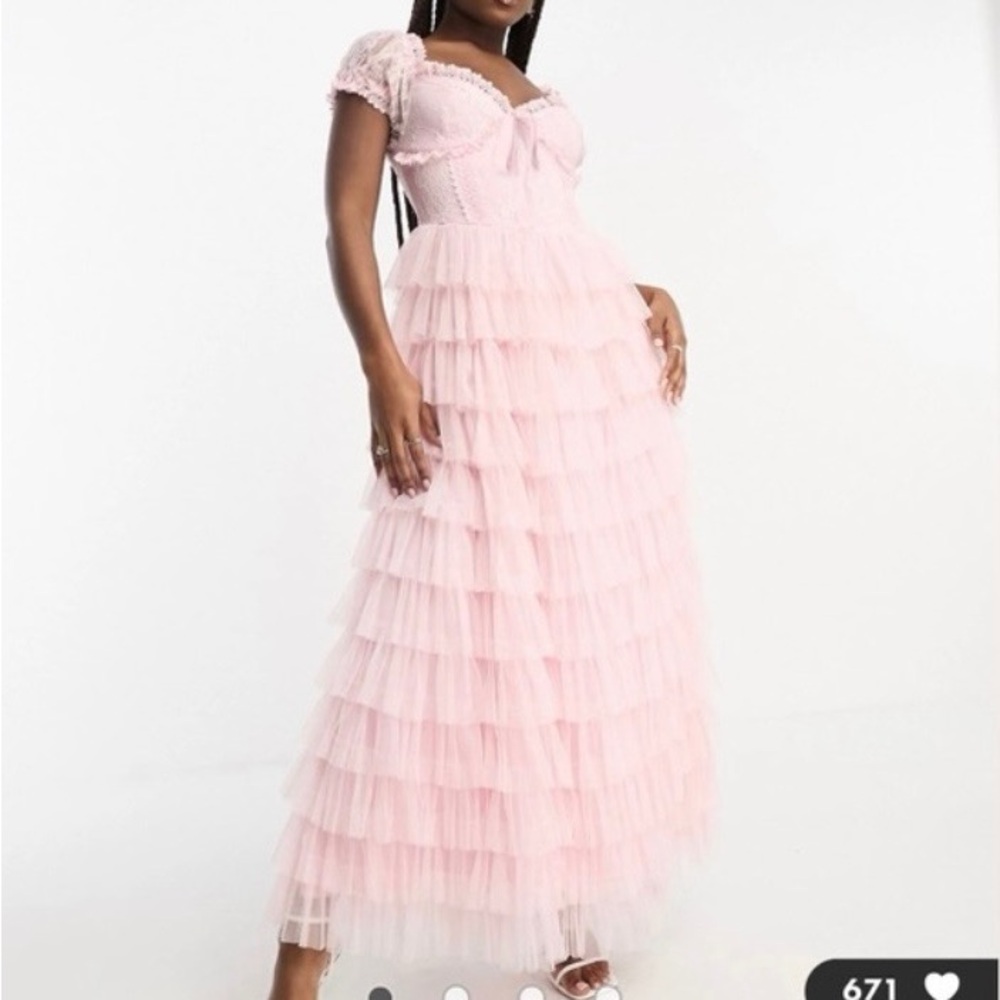ASOS Amy Jane London Sofia lace tiered maxi dress